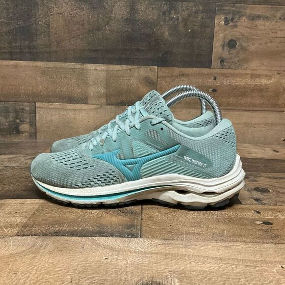 Mizuno Women’s Size 7.5 Wave Inspire 17 Waveknit Running Shoe Dusty Turquoise - Picture 4 of 9